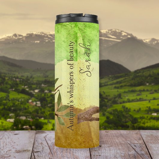 秋フクロウ花秋感動的 タンブラー