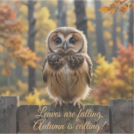 秋フクロウ シール (正面)