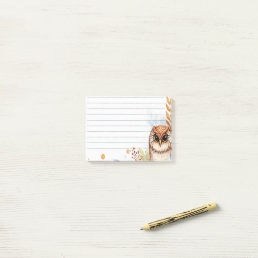 秋フクロウ ポストイット (デスク上)