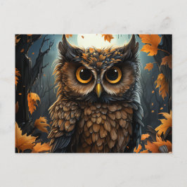 秋フクロウ ポストカード