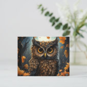 秋フクロウ ポストカード (スタンド正面)