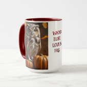 秋フクロウ マグカップ (正面左)