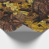 秋フクロウ ラッピングペーパー (角)