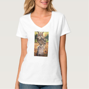 秋フクロウ Tシャツ