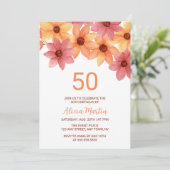 秋フラワーエイジオレンジブルゴーニュ誕生日 招待状 (スタンド正面)