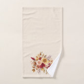 秋フラワーオレンジラストイエローパープル バスタオルセット (ハンドタオル)