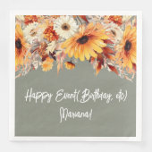 秋フラワーズオンセージパーティーナプキンス (正面)