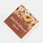 秋フラワーズオンテラコッタパーティーナプキンス (コーナー)