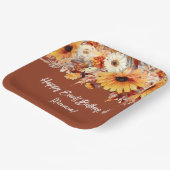 秋フラワーズオンテラコッタパーティー ペーパープレート (傾斜あり)