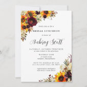 秋フラワーズサンフラワーバラブライダルシャワールンチョン 招待状 (正面)
