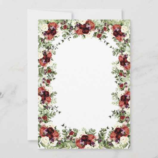 秋フラワーズテラコッタクリームバーガンディフローラ 招待状 (正面)