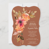 秋フラワーズテラコッタブライダルシャワー 招待状 (正面)