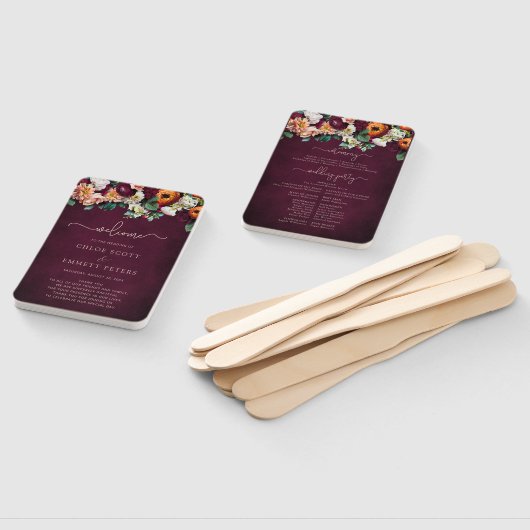 秋フラワーズバーグン結婚ディのセレモニープログラムHan ハンドファン (組立なし)