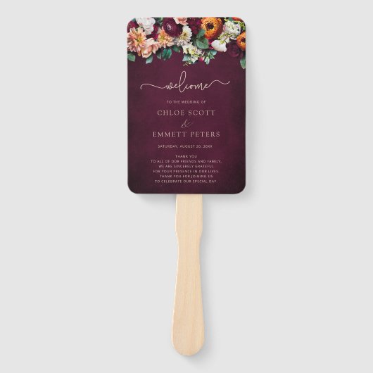 秋フラワーズバーグン結婚ディのセレモニープログラムHan ハンドファン (正面)