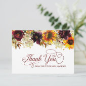 秋フラワーズヒマワリバラブライダルシャワー サンキューカード (スタンド正面)