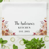 秋フラワーズファミリーキッカスタムチン キッチンタオル (折り畳み)