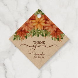 秋フラワーズブライダルシャワーありがとう フェイバータグ