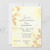 秋フラワーズブライダルティーパーティーティーポット招待状 案内状 (裏面)