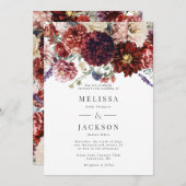 秋フラワーダリアウォーム結婚式招待状 招待状 (正面/裏面)