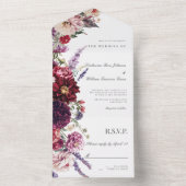 秋フラワーダリアバンチ秋の結婚式花模様 オールインワン招待状 (内側)