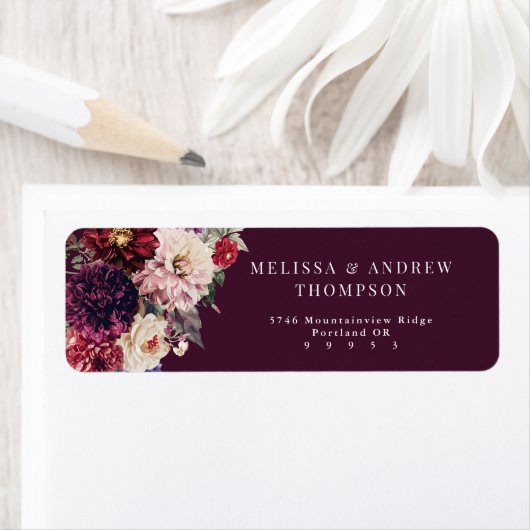 秋フラワーダリア差出人住所 ラベル (インサイチュ)