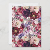 秋フラワーダリア結婚式招待状ブラック 招待状 (裏面)