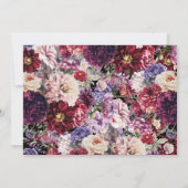 秋フラワーダリア結婚式招待状ブラック 招待状 (裏面)