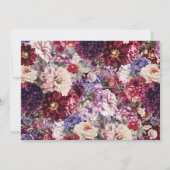 秋フラワーダリア結婚式招待状ブラック 招待状 (裏面)