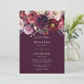 秋フラワーダリア結婚式招待状ブルゴーニュ 招待状 (スタンド正面)