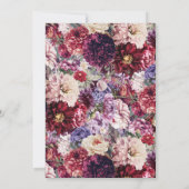 秋フラワーダリア結婚式招待状ブルゴーニュ 招待状 (裏面)