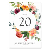 秋フラワーテーブルナンバーカー結婚ド テーブルナンバー (裏面)