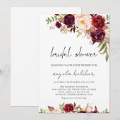 秋フラワーブライダルシャワー招待 招待状 (正面/裏面)