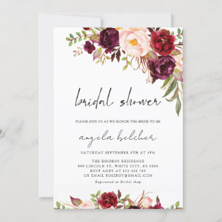 秋フラワーブライダルシャワー招待 招待状