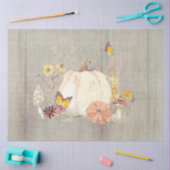 秋フラワーホワイトパンプキンキノコの木の切り離し 薄葉紙 (クラフト)