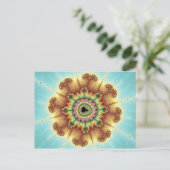 秋フラワー – フラクタルアート ポストカード (スタンド正面)