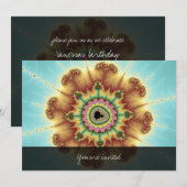 秋フラワー – フラクタルアート 招待状 (正面/裏面)