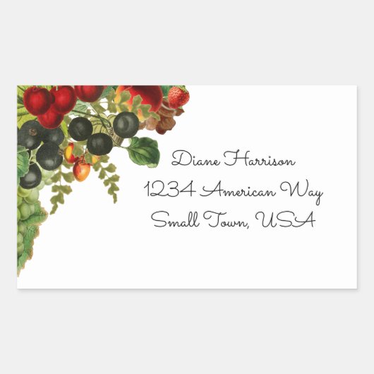 秋フルーツシール 長方形シール (正面)