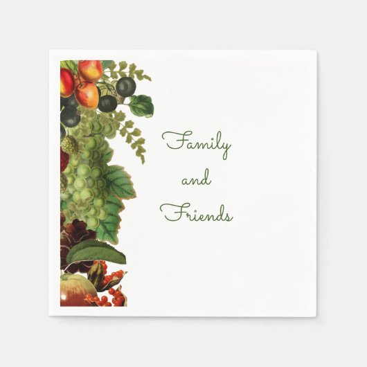 秋フルーツナプキン スタンダードカクテルナプキン (正面)