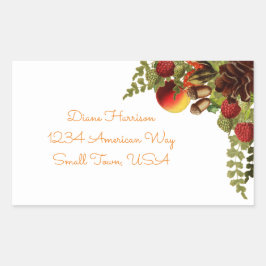 秋フルーツラベル 長方形シール