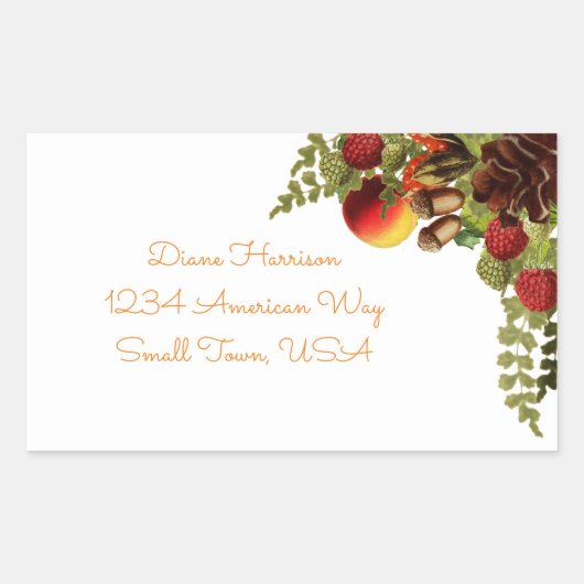 秋フルーツラベル 長方形シール (正面)