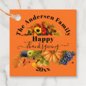 秋フルーツ花と葉ハッピー感謝祭 フェイバータグ (正面)