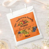 秋フルーツ花と葉ハッピー感謝祭 フェイバーバッグ (クリップ留めされた状態)