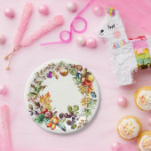 秋フルーツ&バタフライリース紙プレート ペーパープレート (パーティー)