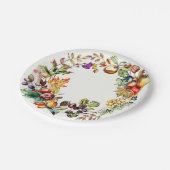 秋フルーツ&バタフライリース紙プレート ペーパープレート (アングル)