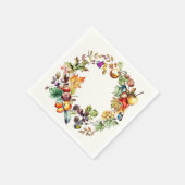 秋フルーツ&バタフライリース紙 スタンダードカクテルナプキン (角)