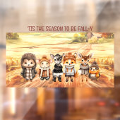 秋フレンズかわいい動物の名前ウィンドウにしがみつく ウィンドウサイン (シート2)