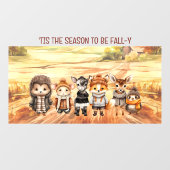 秋フレンズかわいい動物の名前ウィンドウにしがみつく ウィンドウサイン (シート)