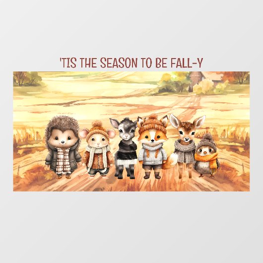 秋フレンズかわいい動物の名前ウィンドウにしがみつく ウィンドウサイン (シート)