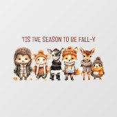 秋フレンズかわいい動物の文字ウィンドウにしがみつく ウィンドウサイン (シート)