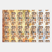 秋フレンズかわいい森の動物の名前パーソナライズされた ラッピングペーパーシート (正面3)